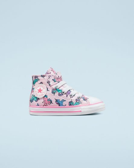 Tenisi Inalti Fete Converse Chuck Taylor All Star Easy-On Unicorns Roz Albastri | RO 13WIOZ132